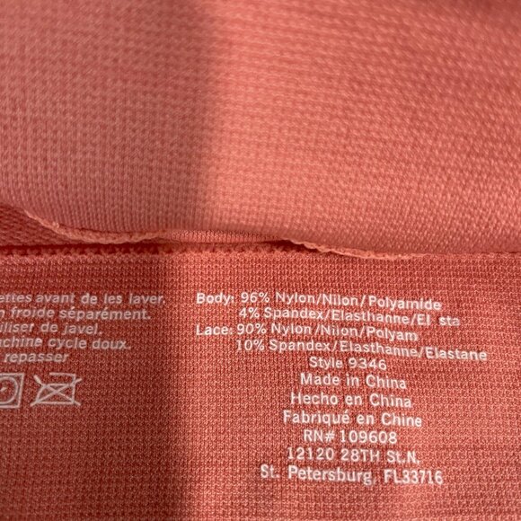 Rhonda Shear Lace Bralette Crop Top Padded Bra Seamless Wireless Pink Medium - Picture 8 of 8